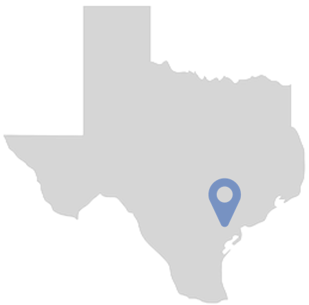 Texas with map pin on it